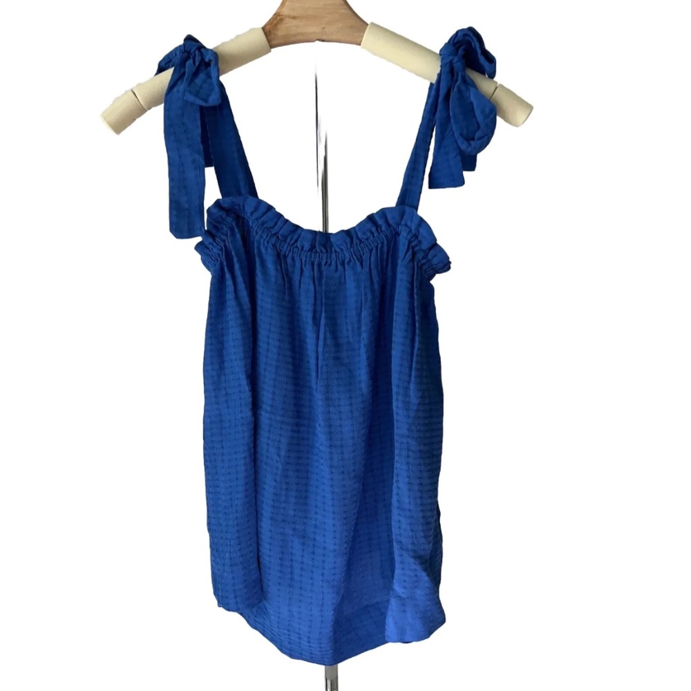HM Lady's Blue Cotton Tank Pattern, SIZE XS